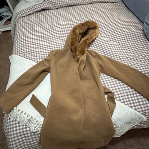 H&M Camel Coat with Satin Lining